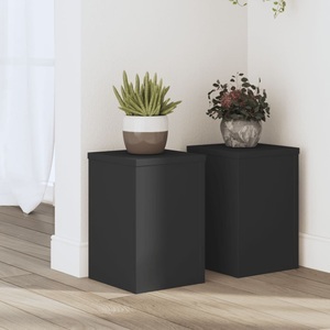vidaXL, vidaXL Pflanzenständer 2 Stk. Schwarz 20x20x30 cm Holzwerkstoff