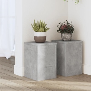 vidaXL, vidaXL Pflanzenständer 2 Stk. Betongrau 20x20x30 cm Holzwerkstoff, vidaXL Pflanzenständer 2 Stk. Betongrau 20x20x30 cm Holzwerkstoff