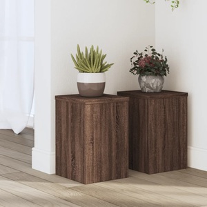 vidaXL, vidaXL Pflanzenständer 2 Stk. Braun Eiche 20x20x30 cm Holzwerkstoff