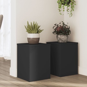 vidaXL Pflanzenständer 2 Stk. Schwarz 25x25x35 cm Holzwerkstoff