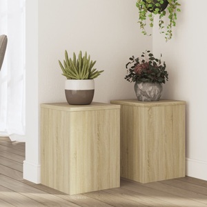 vidaXL, vidaXL Pflanzenständer 2 Stk. Sonoma-Eiche 25x25x35 cm Holzwerkstoff