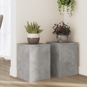 vidaXL, vidaXL Pflanzenständer 2 Stk. Betongrau 25x25x35 cm Holzwerkstoff