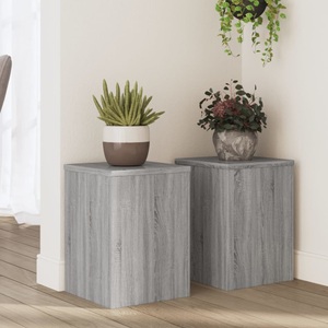 vidaXL, vidaXL Pflanzenständer 2 Stk. Grau Sonoma 25x25x35 cm Holzwerkstoff
