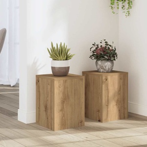 vidaXL, vidaXL Pflanzenständer 2 Stk. Artisan-Eiche 25x25x35 cm Holzwerkstoff