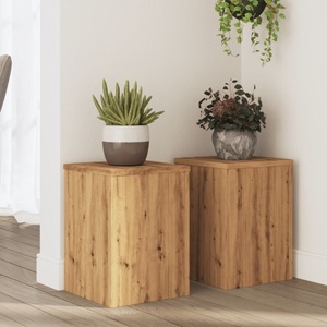 vidaXL, vidaXL Pflanzenständer 2 Stk. Artisan-Eiche 25x25x35 cm Holzwerkstoff, vidaXL Pflanzenständer 2 Stk. Artisan-Eiche 25x25x35 cm Holzwerkstoff