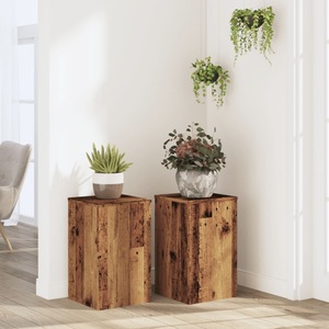 vidaXL, vidaXL Pflanzenständer 2 Stk. Altholz-Optik 30x30x50 cm Holzwerkstoff