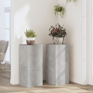 vidaXL, vidaXL Pflanzenständer 2 Stk. Betongrau 30x30x70 cm Holzwerkstoff
