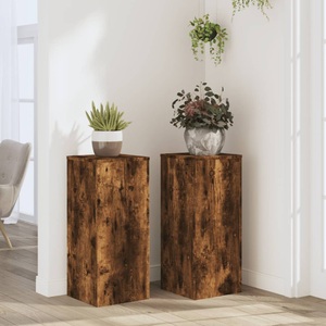 vidaXL, vidaXL Pflanzenständer 2 Stk. Räuchereiche 30x30x70 cm Holzwerkstoff