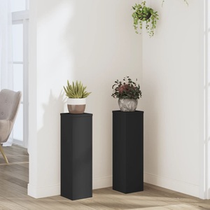 vidaXL, vidaXL Pflanzenständer 2 Stk. Schwarz 17x17x60 cm Holzwerkstoff