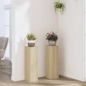 vidaXL, vidaXL Pflanzenständer 2 Stk. Sonoma-Eiche 17x17x60 cm Holzwerkstoff