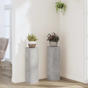 vidaXL, vidaXL Pflanzenständer 2 Stk. Betongrau 17x17x60 cm Holzwerkstoff