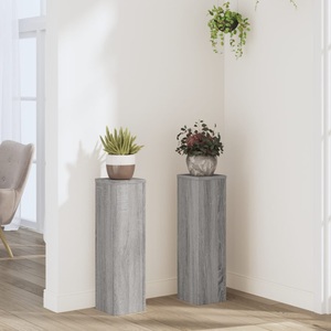 vidaXL, vidaXL Pflanzenständer 2 Stk. Grau Sonoma 17x17x60 cm Holzwerkstoff