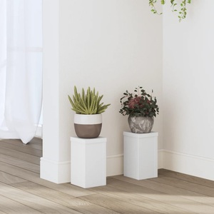 vidaXL, vidaXL Pflanzenständer 2 Stk. Weiß 10x10x18 cm Holzwerkstoff