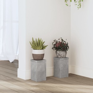vidaXL, vidaXL Pflanzenständer 2 Stk. Betongrau 10x10x18 cm Holzwerkstoff