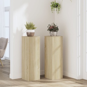 vidaXL, vidaXL Pflanzenständer 2 Stk. Sonoma-Eiche 25x25x80 cm Holzwerkstoff