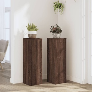 vidaXL, vidaXL Pflanzenständer 2 Stk. Eichen-Optik 25x25x80 cm Holzwerkstoff