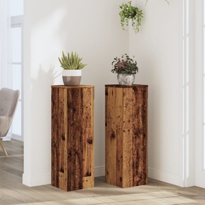 vidaXL, vidaXL Pflanzenständer 2 Stk. Altholz-Optik 25x25x80 cm Holzwerkstoff