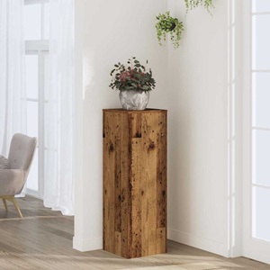 vidaXL, vidaXL Pflanzenständer Altholz-Optik 33x33x100 cm Holzwerkstoff