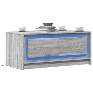 vidaXL, vidaXL LED-Couchtisch Grau Sonoma Holzwerkstoff, vidaXL LED-Couchtisch Grau Sonoma Holzwerkstoff
