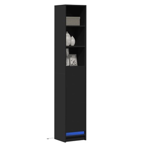 vidaXL, vidaXL LED-Sideboard Schwarz 36x32,5x200 cm Holzwerkstoff