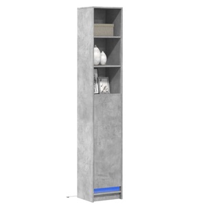 vidaXL, vidaXL LED-Sideboard Betongrau 36x32,5x200 cm Holzwerkstoff