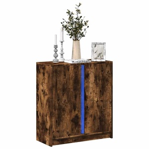 vidaXL, vidaXL LED-Sideboard Räuchereiche 77x34x85 cm Holzwerkstoff