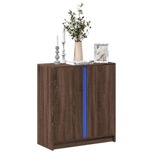 vidaXL, vidaXL LED-Sideboard Braun Eichen-Optik 77x34x85 cm Holzwerkstoff