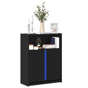 vidaXL, vidaXL LED-Sideboard Schwarz 77x34x100 cm Holzwerkstoff