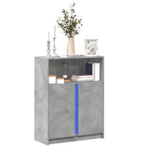 vidaXL, vidaXL LED-Sideboard Betongrau 77x34x100 cm Holzwerkstoff