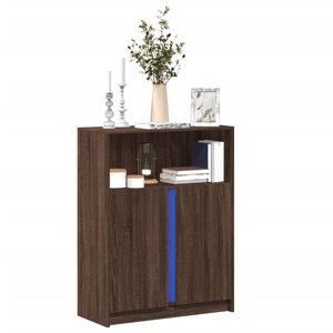 vidaXL, vidaXL LED-Sideboard Braun Eichen-Optik 77x34x100 cm Holzwerkstoff