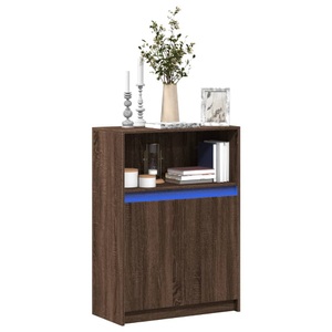 vidaXL, vidaXL Sideboard mit LED Braun Eichen-Optik 72x34x100 cm Holzwerkstoff