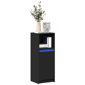 vidaXL, vidaXL LED-Sideboard Schwarz 38x34x100 cm Holzwerkstoff