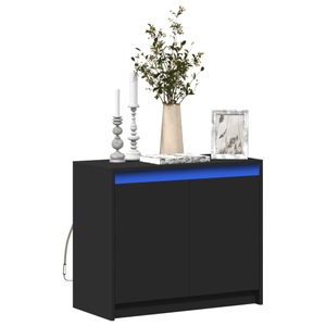 vidaXL, vidaXL LED-Sideboard Schwarz 72x34x61 cm Holzwerkstoff