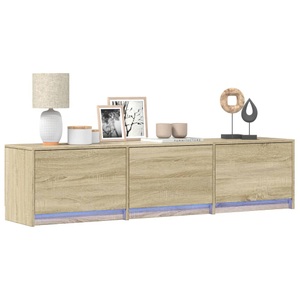 vidaXL, vidaXL TV-Schrank mit LED-Beleuchtung Sonoma-Eiche 165x34x40 cm, vidaXL TV-Schrank mit LED-Beleuchtung Sonoma-Eiche 165x34x40 cm
