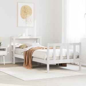 vidaXL, vidaXL Massivholzbett ohne Matratze Weiß 100x200 cm Kiefernholz, vidaXL Massivholzbett ohne Matratze Weiß 100x200 cm Kiefernholz