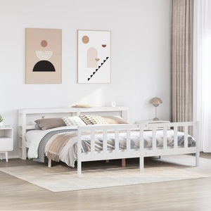 vidaXL, vidaXL Massivholzbett ohne Matratze Weiß 200x200 cm Kiefernholz