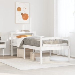 vidaXL, vidaXL Seniorenbett mit Kopfteil Weiß 90x190 cm Massivholz Kiefer