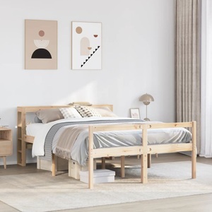 vidaXL, vidaXL Seniorenbett mit Kopfteil 150x200 cm Massivholz Kiefer