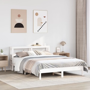 vidaXL, vidaXL Massivholzbett ohne Matratze Weiß 160x200 Kiefernholz
