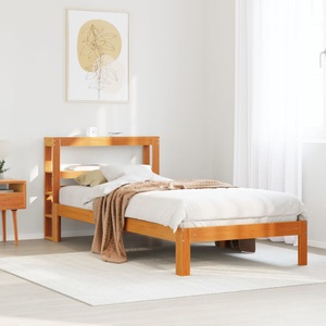 vidaXL, vidaXL Massivholzbett ohne Matratze Wachsbraun 100x200 Kiefernholz