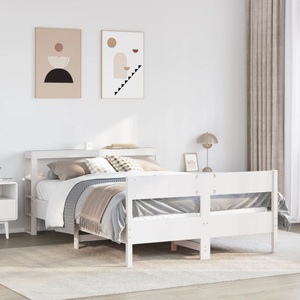 vidaXL, vidaXL Massivholzbett ohne Matratze Weiß 120x190 cm Kiefernholz