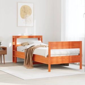vidaXL, vidaXL Massivholzbett ohne Matratze Wachsbraun 75x190 cm Kiefernholz