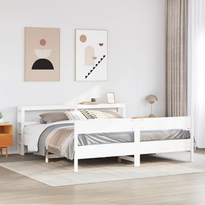 vidaXL, vidaXL Massivholzbett ohne Matratze Weiß 200x200 cm Kiefernholz