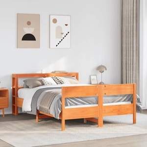 vidaXL, vidaXL Massivholzbett ohne Matratze Wachsbraun 160x200 Kiefernholz, vidaXL Massivholzbett ohne Matratze Wachsbraun 160x200 Kiefernholz