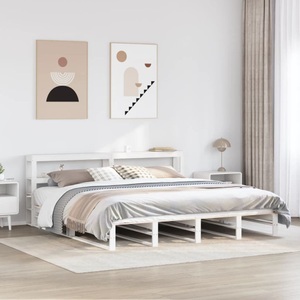 vidaXL, vidaXL Massivholzbett ohne Matratze Weiß 200x200 cm Kiefernholz