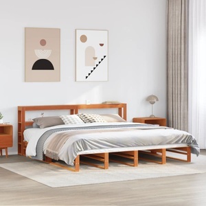 vidaXL, vidaXL Massivholzbett ohne Matratze Wachsbraun 200x200 Kiefernholz, vidaXL Massivholzbett ohne Matratze Wachsbraun 200x200 Kiefernholz