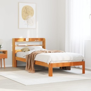 vidaXL, vidaXL Massivholzbett ohne Matratze Wachsbraun 90x190 cm Kiefernholz