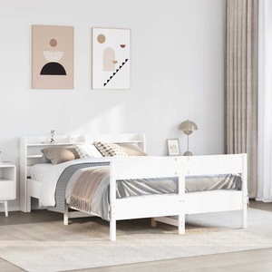 vidaXL, vidaXL Massivholzbett ohne Matratze Weiß 120x200 cm Kiefernholz, vidaXL Massivholzbett ohne Matratze Weiß 120x200 cm Kiefernholz