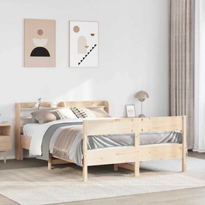 vidaXL, vidaXL Massivholzbett ohne Matratze 135x190 cm Kiefernholz
