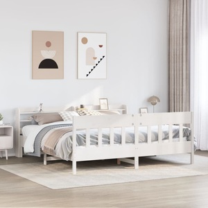 vidaXL, vidaXL Massivholzbett ohne Matratze Weiß 200x200 cm Kiefernholz